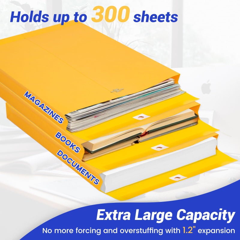 Goefun 9 × 12 مظاريف مانيلا قابلة للتوسيع مع مشبك 25 حزمة، Goefun 180 GSM مجلدات مانيلا ثقيلة الوزن قابلة للتوسيع مقاس 8.5 × 11 حرف، توسيع 1.2 بوصة، لتخزين وتنظيم أعمال المكاتب المنزلية - Image 3